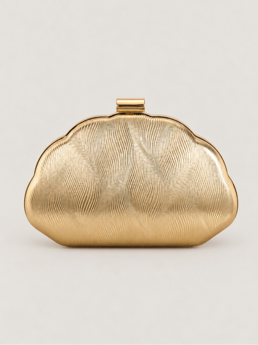 New! Gold Shell Clutch Handbag NWOT
